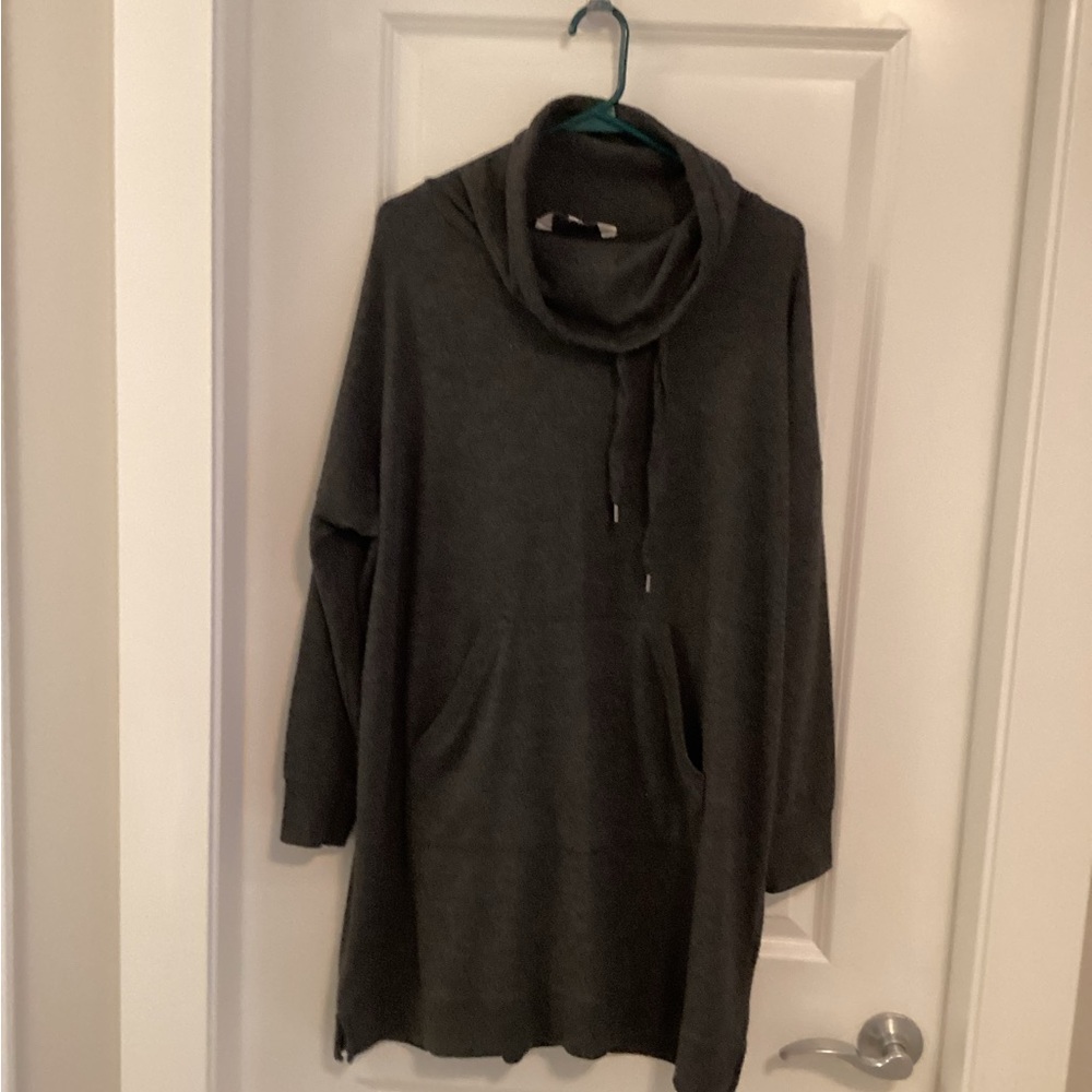 Elegant Charcoal Women's Cowl Neck Sweater